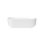 67 in. Glossy White Acrylic Freestanding Oval Soaking Bathtub with Overflow Drain and Adjustable Feet