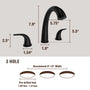 8" Matte Black Pull-Down Widespread Bathroom Faucet