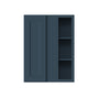Cyber Grey RTA 27"W x 12"D x 30"/36"/42"H Standard Corner Wall Cabinet with Door and Shelves