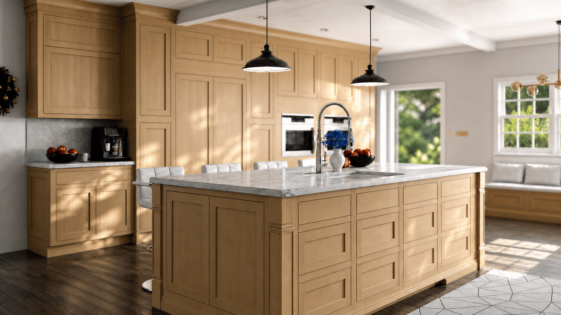 Inset Hazelnut Oak - Ready To Assemble Kitchen Cabinets