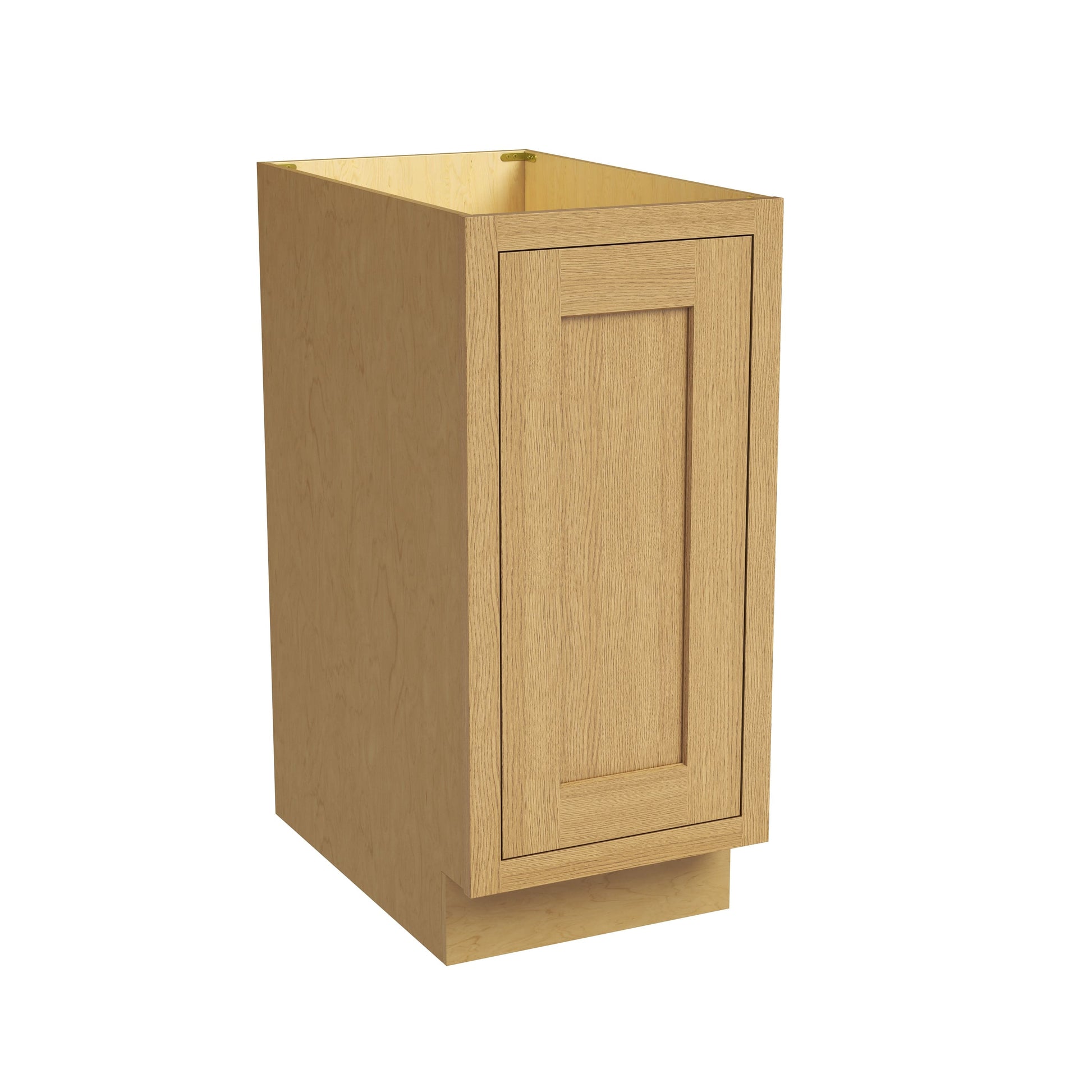 Inset Hazelnut Oak RTA 12-21"W x 34.5"H x 25"D 4-Size Full Height Single Door Base Cabinet
