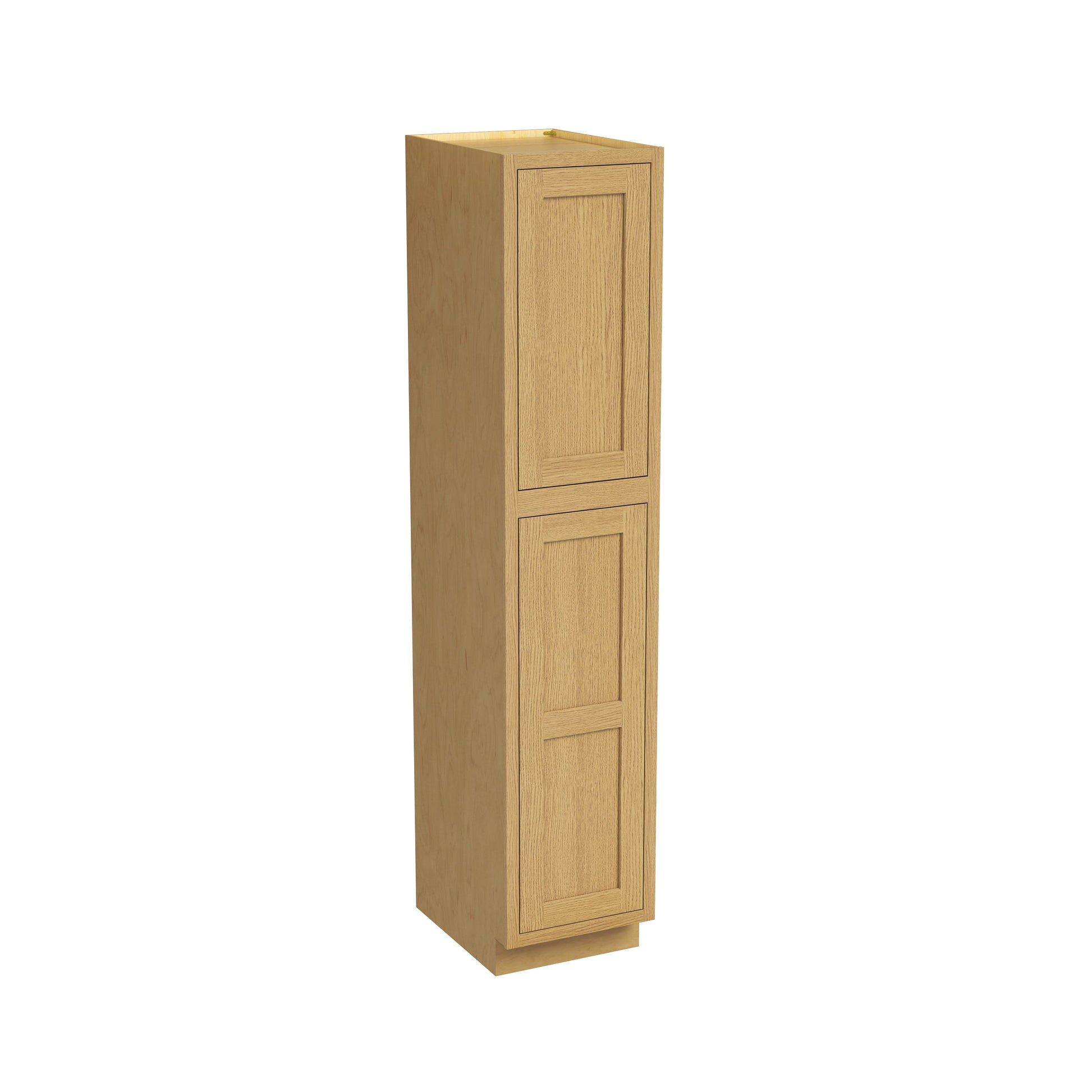 Inset Hazelnut Oak RTA 18"W x 84-96"H x 25"D 3-Size Pantry Cabinet with 2 Doors and 4 Shelves