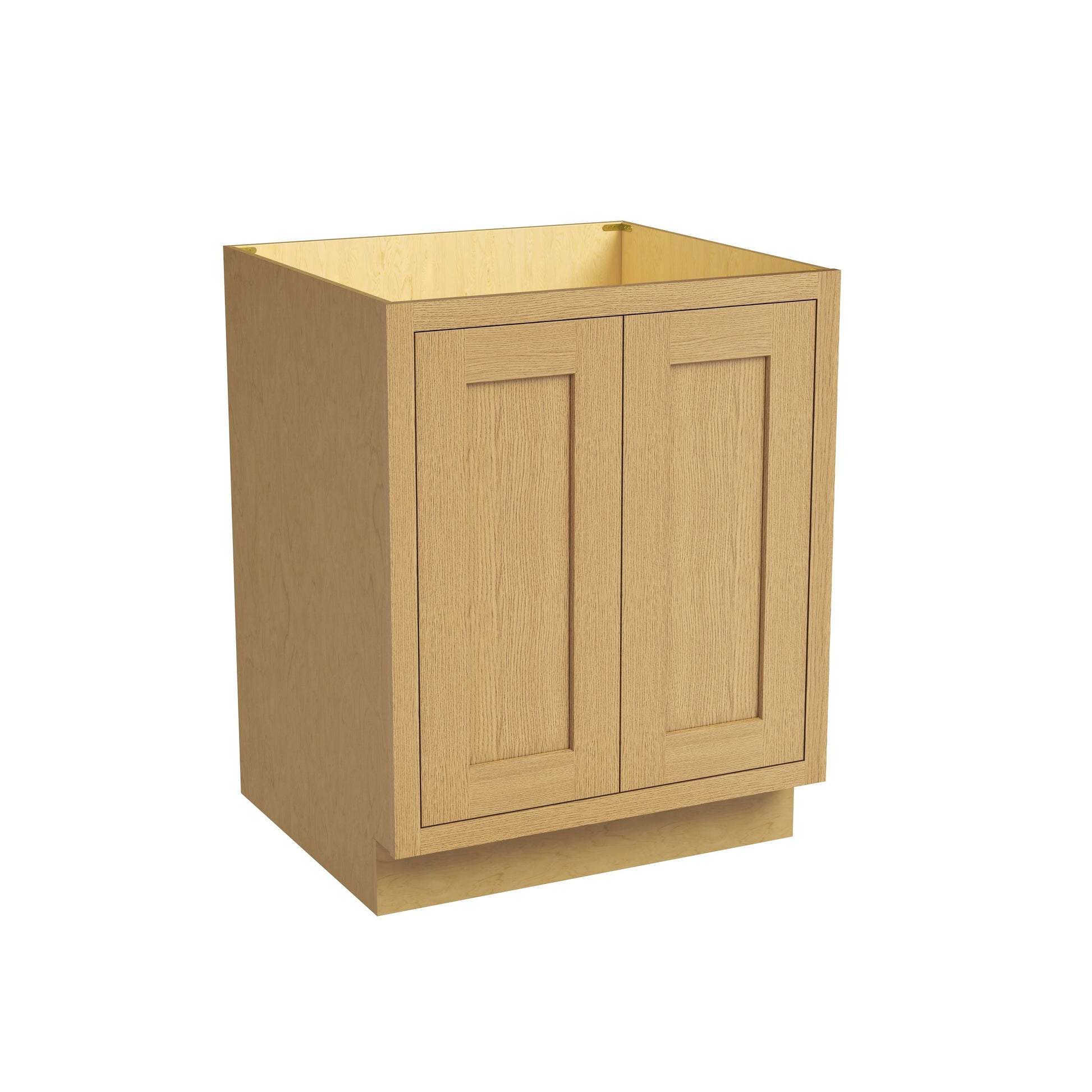 Inset Hazelnut Oak RTA 24-36"W x 34.5"H x 25"D 5-Size Full Height Double Doors Base Cabinet