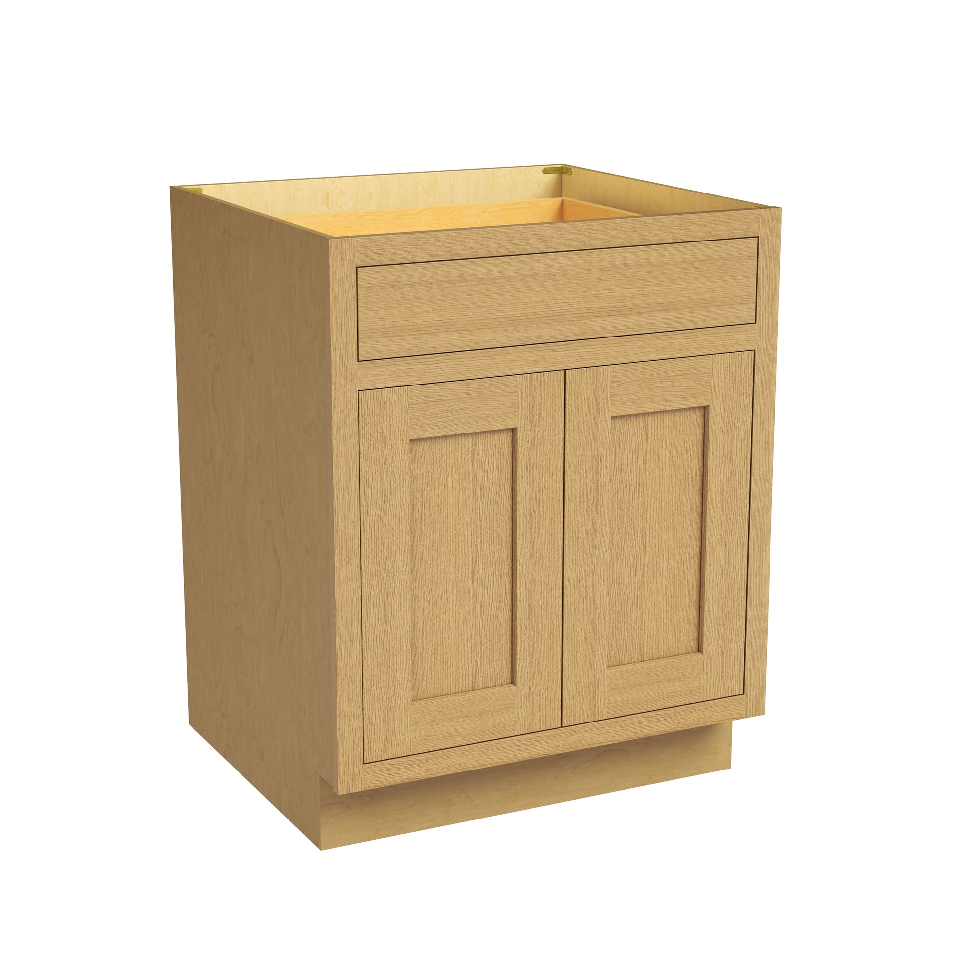 Inset Hazelnut Oak RTA 24-36"W x 34.5"H x 25"D 5-Size Single Drawer Base Cabinet with 2 Doors