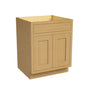 Inset Hazelnut Oak RTA 24-36"W x 34.5"H x 25"D 5-Size Sink Base Cabinet with 2 Doors and 1 False Drawer
