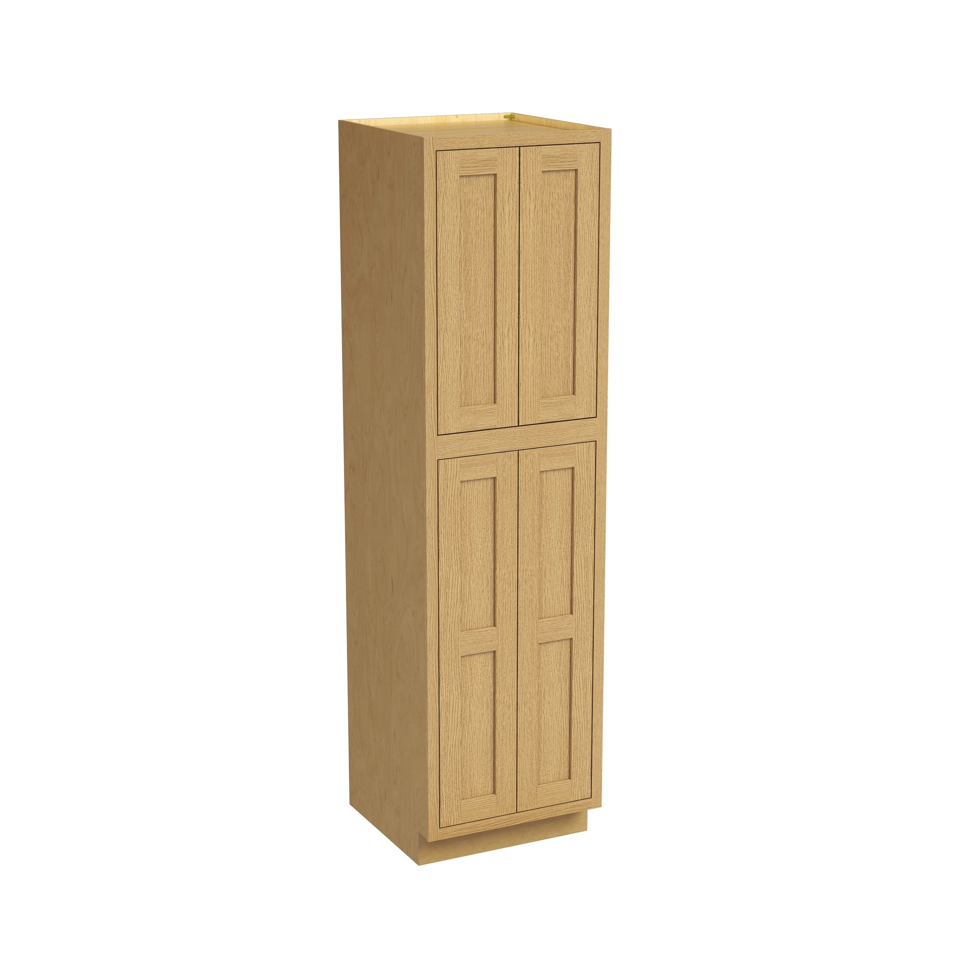 Inset Hazelnut Oak RTA 24-36"W x 84-96"H x 25"D 9-Size Pantry Cabinet with 4 Doors and 4 Shelves