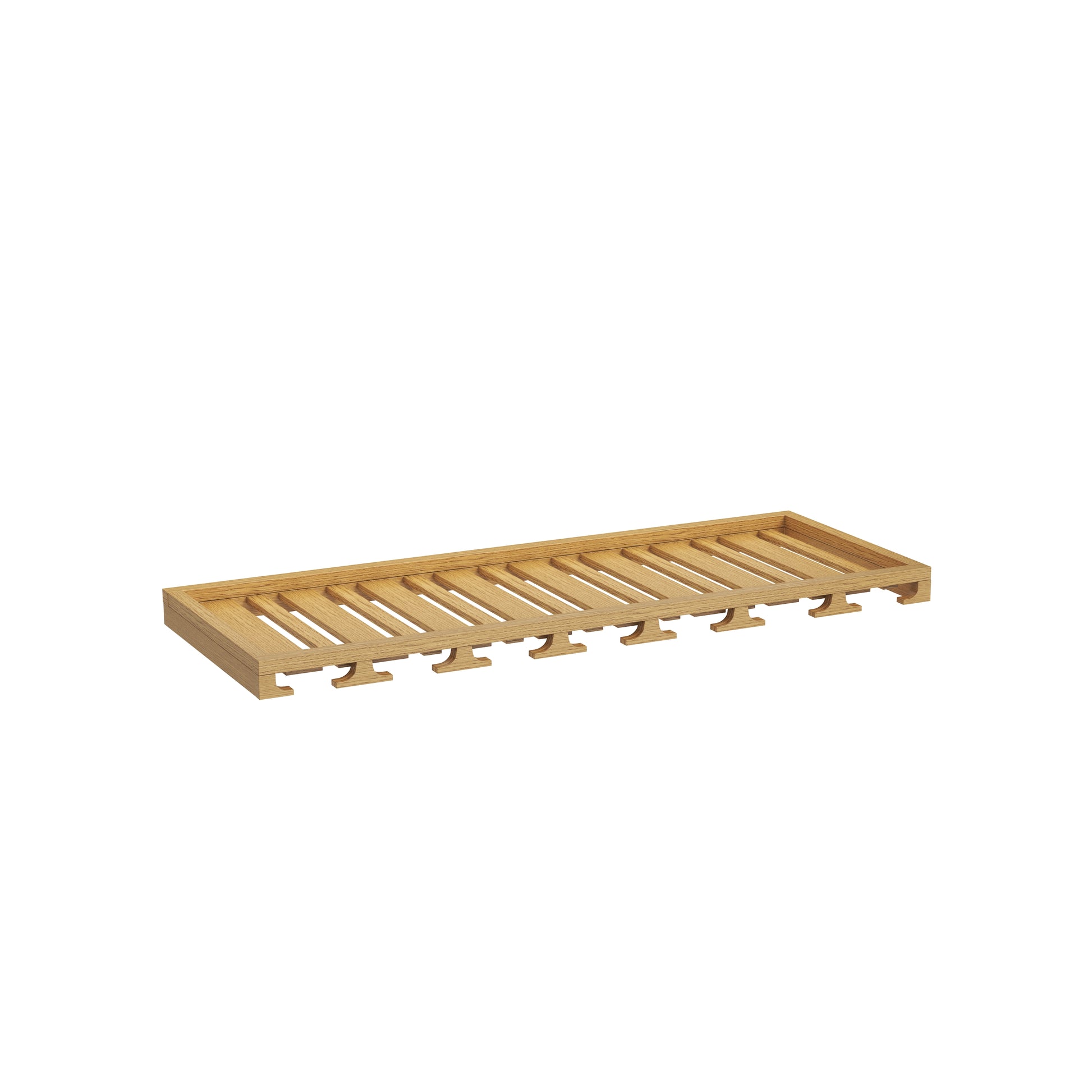 Inset Hazelnut Oak RTA 30-36"W x 1.63"H x 13.5"D 2-Size Wall Glass Hanger
