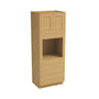 Inset Hazelnut Oak RTA 33"W x 84-96"H x 25"D 3-Size Pantry Cabinet with Oven Opening, 4 Drawers and 2 Doors