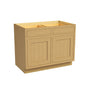 Inset Hazelnut Oak RTA 39-42"W x 34.5"H x 25"D 2-Size Double Drawers Base Cabinet with 2 Doors