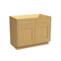 Inset Hazelnut Oak RTA 39-42"W x 34.5"H x 25"D 2-Size Sink Base Cabinet with 2 Doors and 2 False Drawers