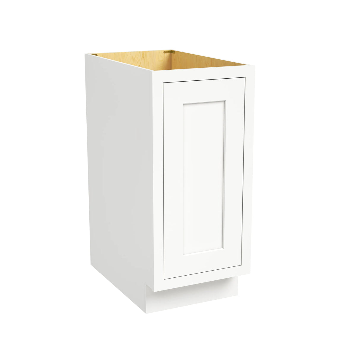 Inset Origami White RTA 12-21"W x 34.5"H x 25"D 4-Size Full Height Single Door Base Cabinet