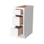 Inset Origami White RTA 12-36"W x 34.5"H x 25"D 9-Size Base Cabinet with 3 Drawers