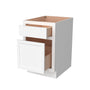 Inset Origami White RTA 18"W x 34.5"H x 25"D Base Waste Basket Cabinet with 2 Bins