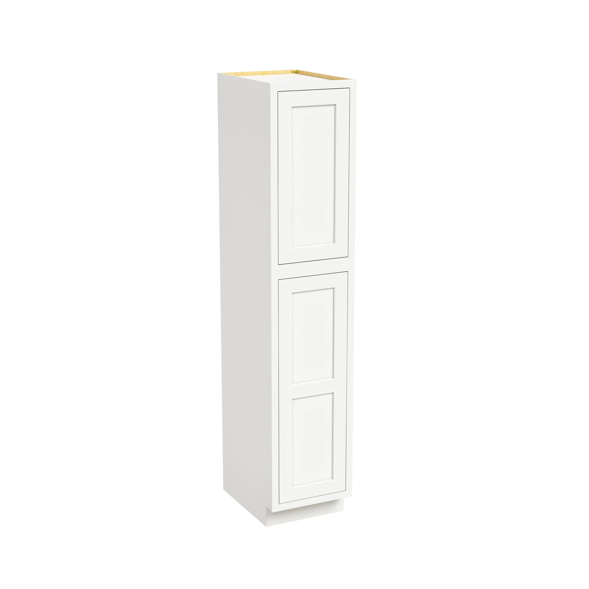 Inset Origami White RTA 18"W x 84-96"H x 25"D 3-Size Pantry Cabinet with 2 Doors and 4 Shelves