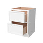 Inset Origami White RTA 24-30"W x 34.5"H x 25"D 2-Size Base Cabinet with 2 Drawers