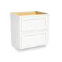 Inset Origami White RTA 24-30"W x 34.5"H x 25"D 2-Size Base Cabinet with 2 Drawers