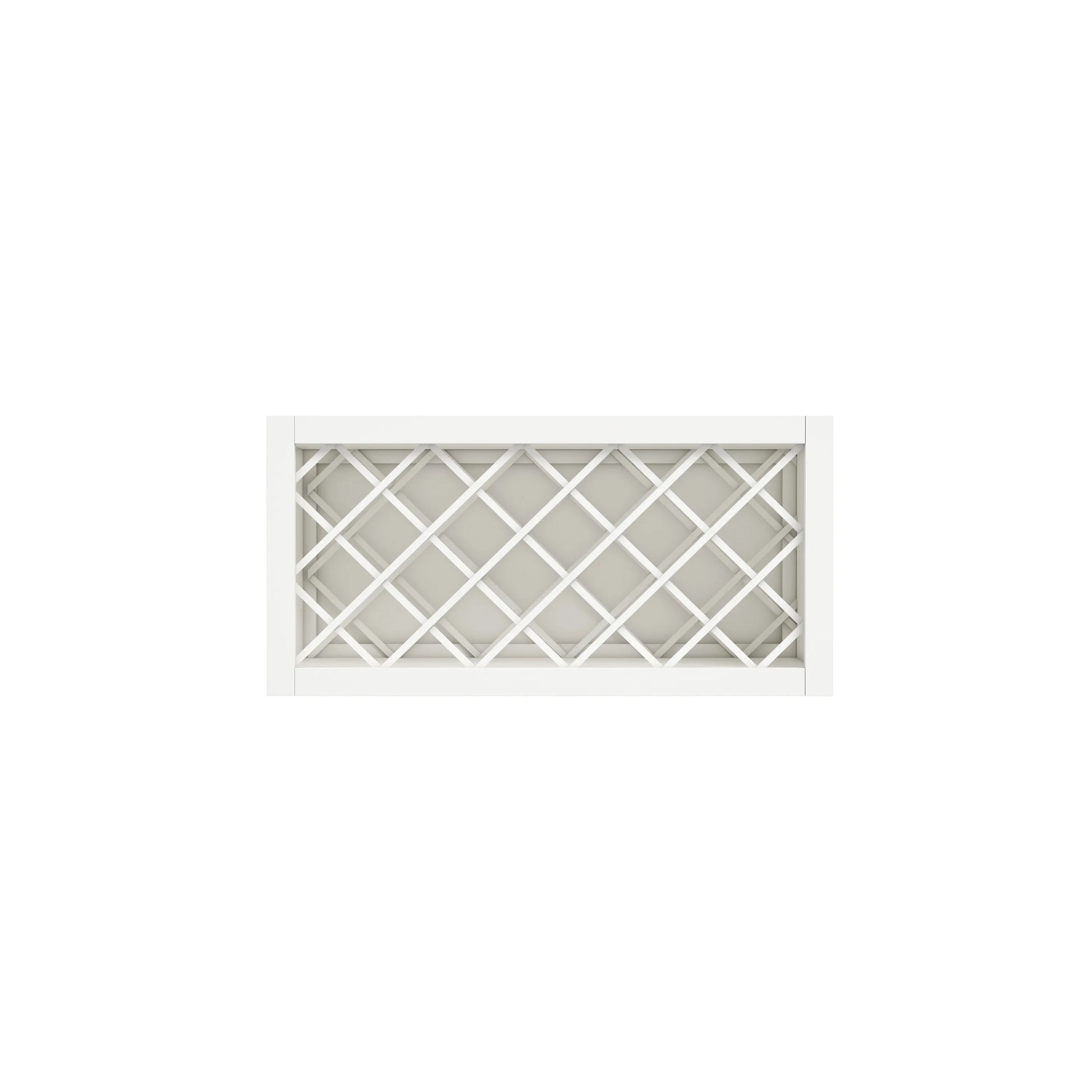 Inset Origami White RTA 24-36"W x 15-30"H x 13.5"D 5-Size Diamond Lattice Wine Grid Wall Rack Cabinet
