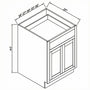 Inset Origami White RTA 24-36"W x 34.5"H x 25"D 5-Size Single Drawer Base Cabinet with 2 Doors