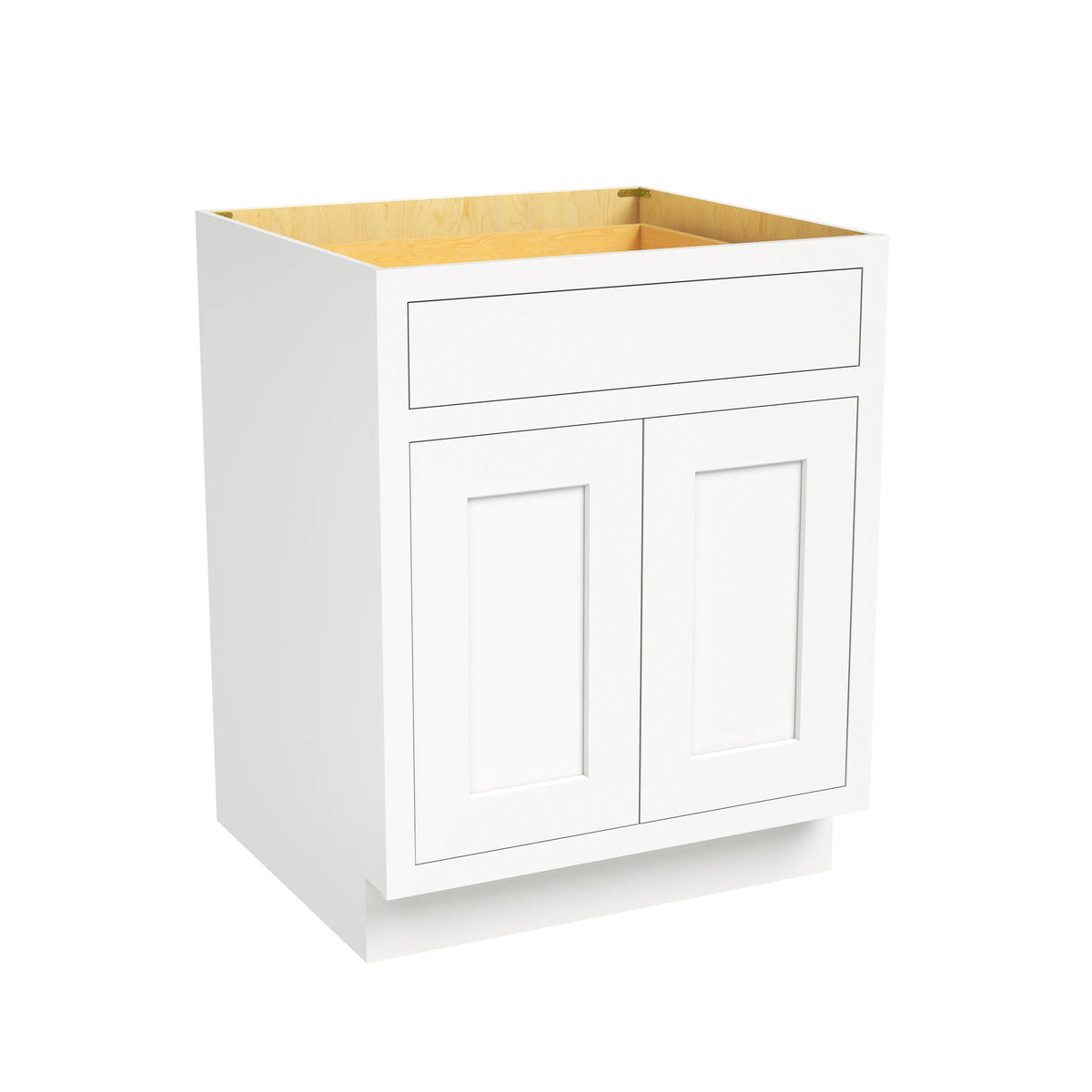 Inset Origami White RTA 24-36"W x 34.5"H x 25"D 5-Size Single Drawer Base Cabinet with 2 Doors