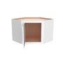 Inset Origami White RTA 25.5"W x 18-42"H x 13.5"D 4-Size Diagonal Corner Wall Cabinet with 2-3 Shelves