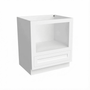 Inset Origami White RTA 27-30"W x 34.5"H x 25"D 2-Size Drawer Base Cabinet with Microwave Opening