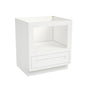 Inset Origami White RTA 27-30"W x 34.5"H x 25"D 2-Size Drawer Base Cabinet with Microwave Opening