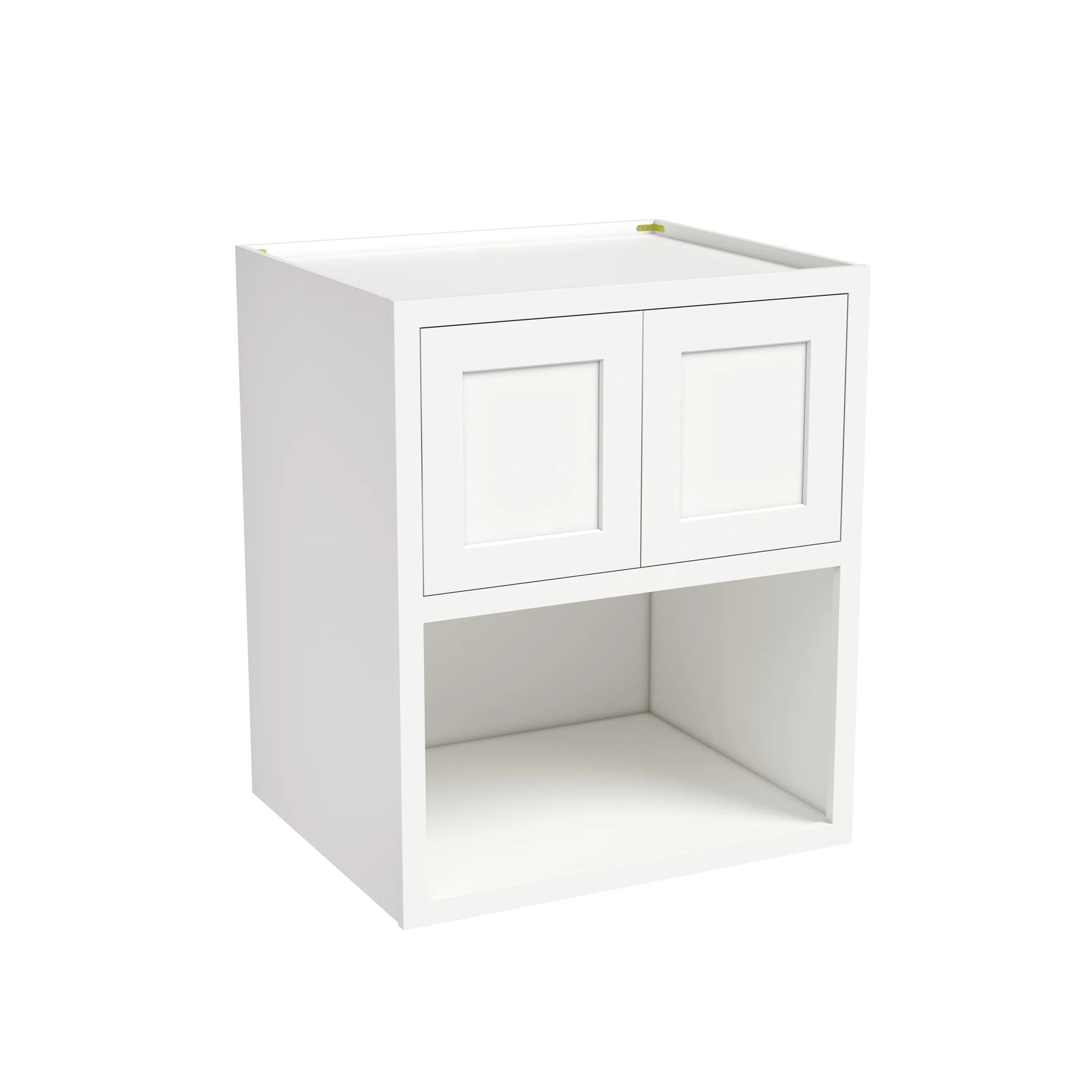 Inset Origami White RTA 30"W x 30-42"H x 25"D 3-Size Double Doors Wall Cabinet with Microwave Opening