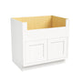 Inset Origami White RTA 33-39"W x 34.5"H x 25"D 3-Size Farm Sink Base Cabinet with 2 Doors
