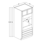 Inset Origami White RTA 33"W x 84-96"H x 25"D 3-Size Pantry Cabinet with Oven Opening, 4 Drawers and 2 Doors