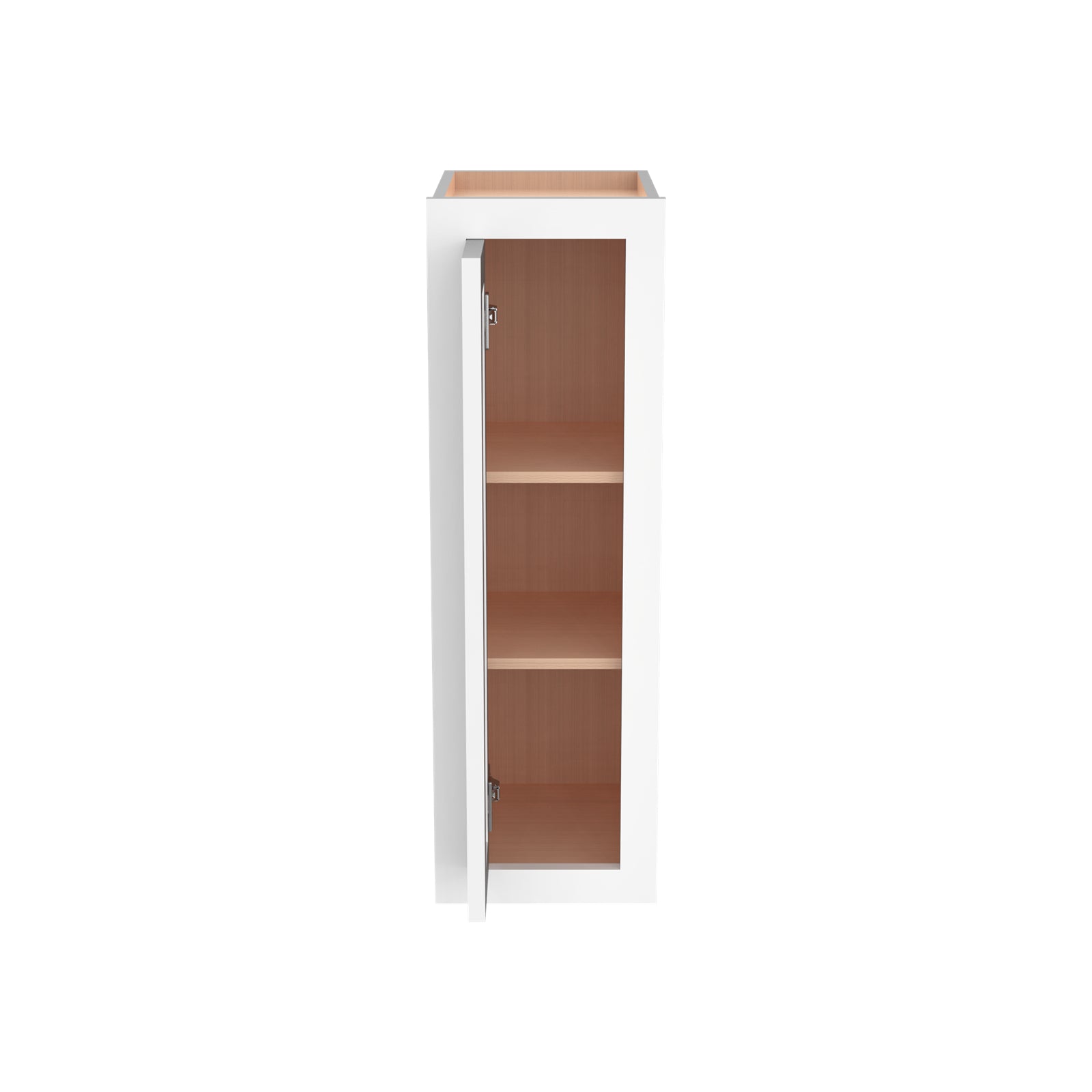 Inset Origami White RTA 9-21"W x 30-42"H x 13.5"D 15-Size Single Door Wall Cabinet