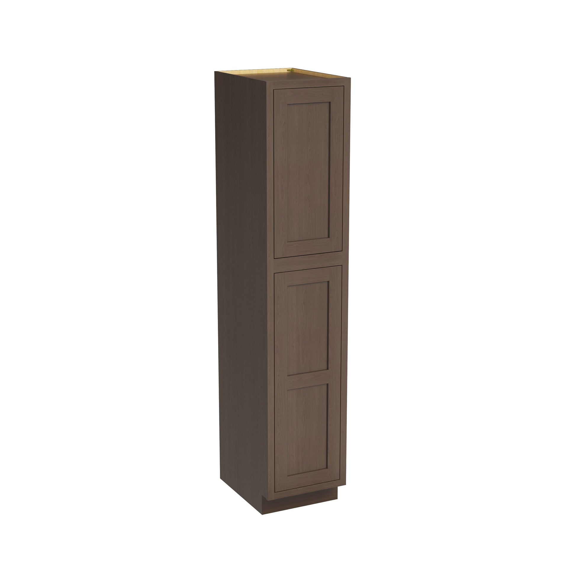 Inset Truffle Brown RTA 18"W x 84-96"H x 25"D 3-Size Pantry Cabinet with 2 Doors and 4 Shelves