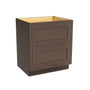 Inset Truffle Brown RTA 24-30"W x 34.5"H x 25"D 2-Size Base Cabinet with 2 Drawers