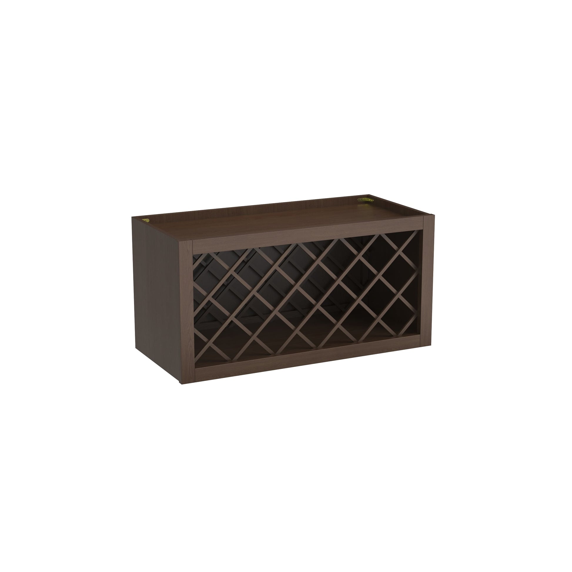 Inset Truffle Brown RTA 24-36"W x 15-30"H x 13.5"D 5-Size Diamond Lattice Wine Grid Wall Rack Cabinet
