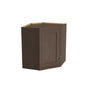 Inset Truffle Brown RTA 25.5"W x 18-42"H x 13.5"D 4-Size Diagonal Corner Wall Cabinet with 2-3 Shelves
