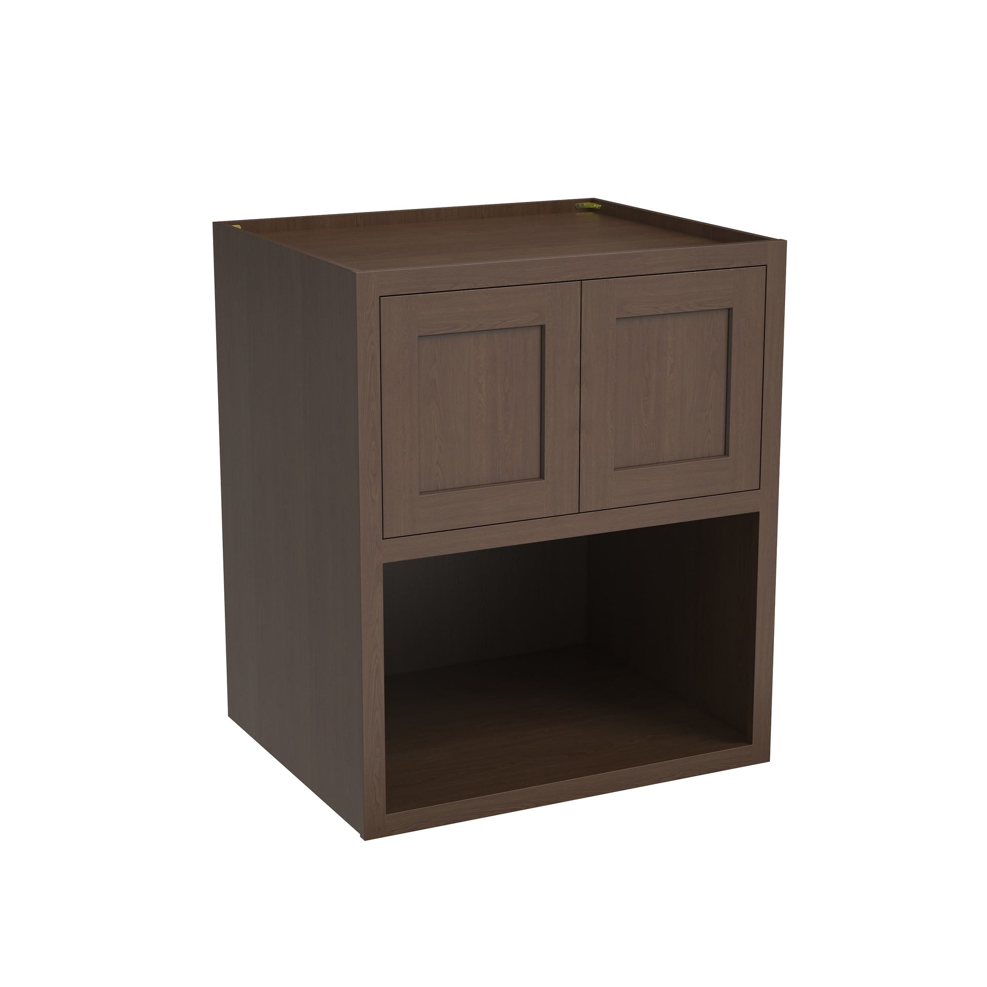 Inset Truffle Brown RTA 30"W x 30-42"H x 25"D 3-Size Double Doors Wall Cabinet with Microwave Opening