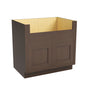 Inset Truffle Brown RTA 33-39"W x 34.5"H x 25"D 3-Size Farm Sink Base Cabinet with 2 Doors