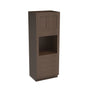 Inset Truffle Brown RTA 33"W x 84-96"H x 25"D 3-Size Pantry Cabinet with Oven Opening, 4 Drawers and 2 Doors