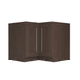 Inset Truffle Brown RTA 34-37"W x 34.5"H x 25"D 2-Size Lazy Susan Base Cabinet with Pull-out Shelf and Bi-fold Door