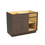 Inset Truffle Brown RTA 40-46"W x 34.5"H x 25"D 3-Size Blind Corner Base Cabinet with 1 Door, 1 Drawer and 1 Shelf