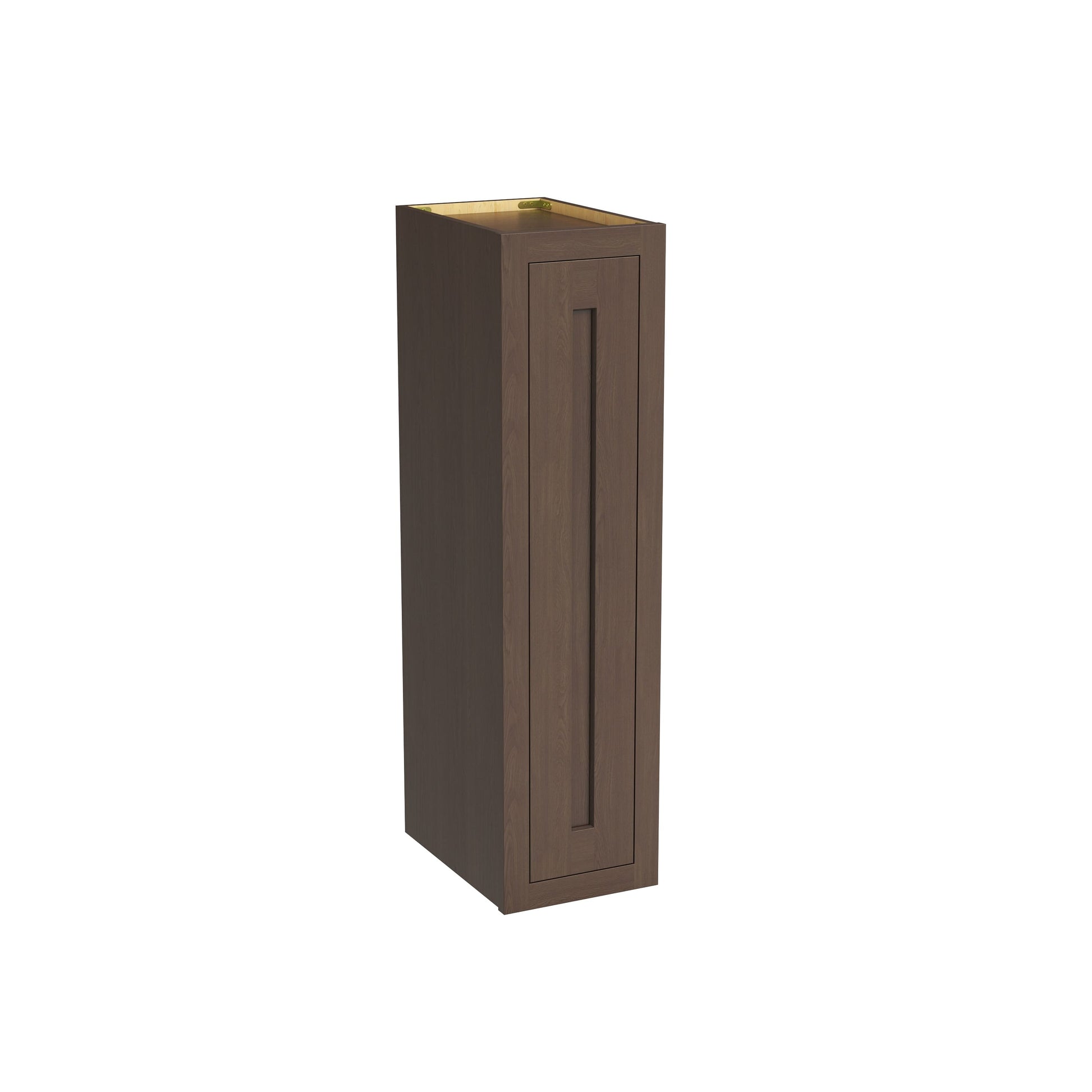 Inset Truffle Brown RTA 9-21"W x 30-42"H x 13.5"D 15-Size Single Door Wall Cabinet