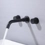 Matte Black 2-Handle Wall-Mounted Bathroom Basin Faucet with 360° Swivel Spout