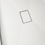 One-piece White Shower Base with Flamed Rock Slip-Resistant Surface, Center Drain