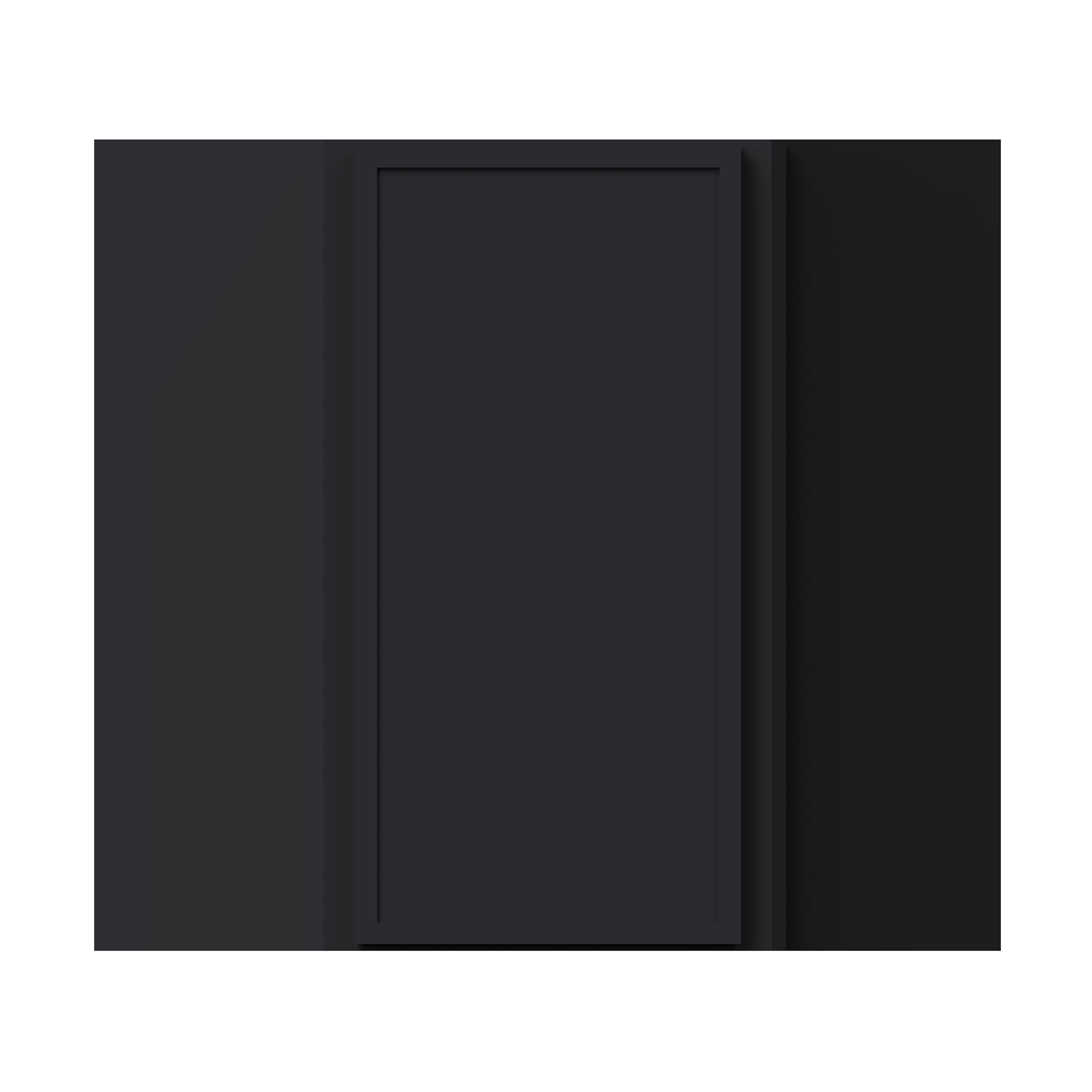 Slim Ebony Black Shaker RTA 24"W x 18"/30"/36"/42"H x 12"D Diagonal Corner Wall Cabinet