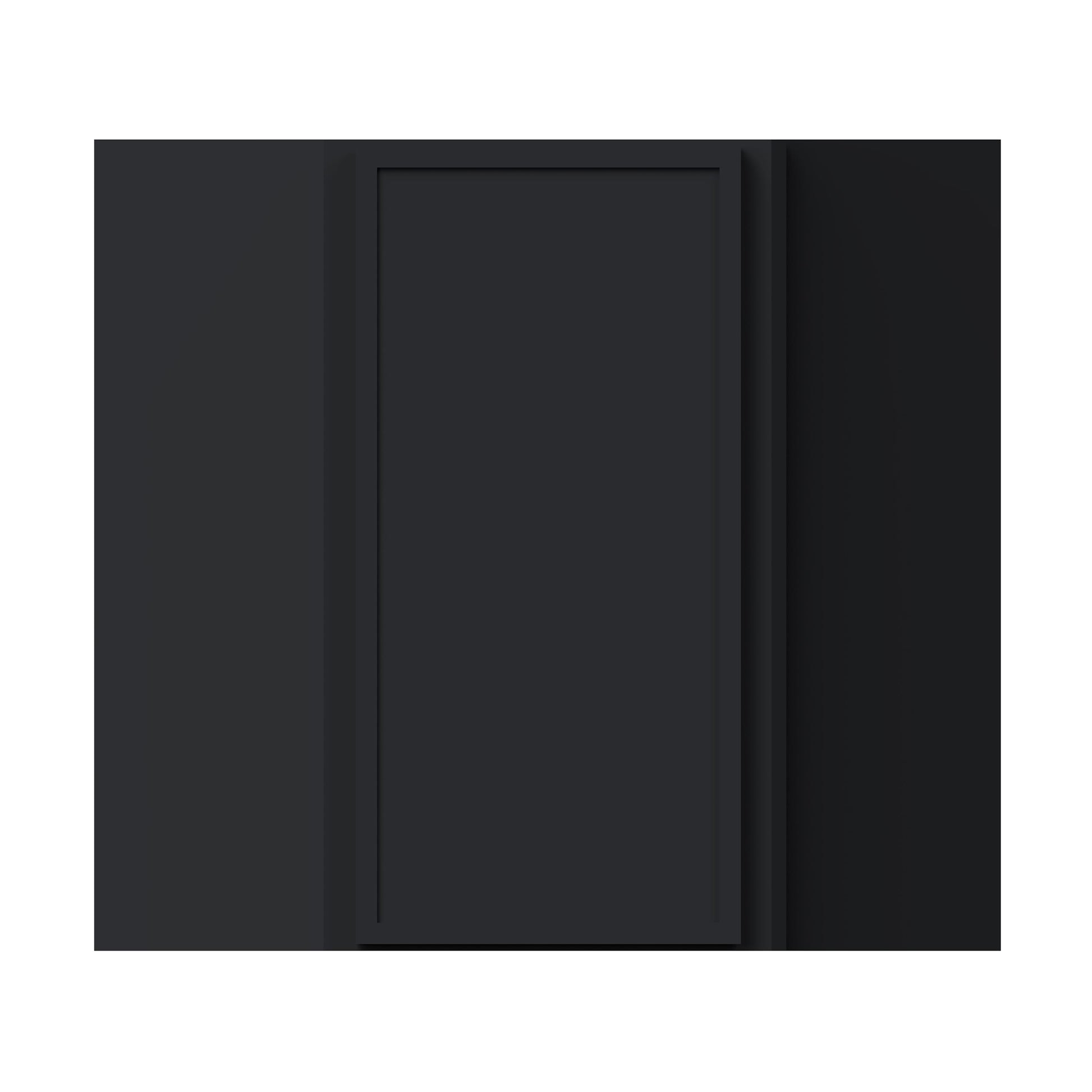 Slim Ebony Black Shaker RTA 24"W x 18"/30"/36"/42"H x 12"D Diagonal Corner Wall Cabinet