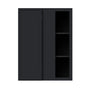 Slim Ebony Black Shaker RTA 27"W x 30"/36"/42"H x 12"D Standard Corner Wall Cabinet with Shelves