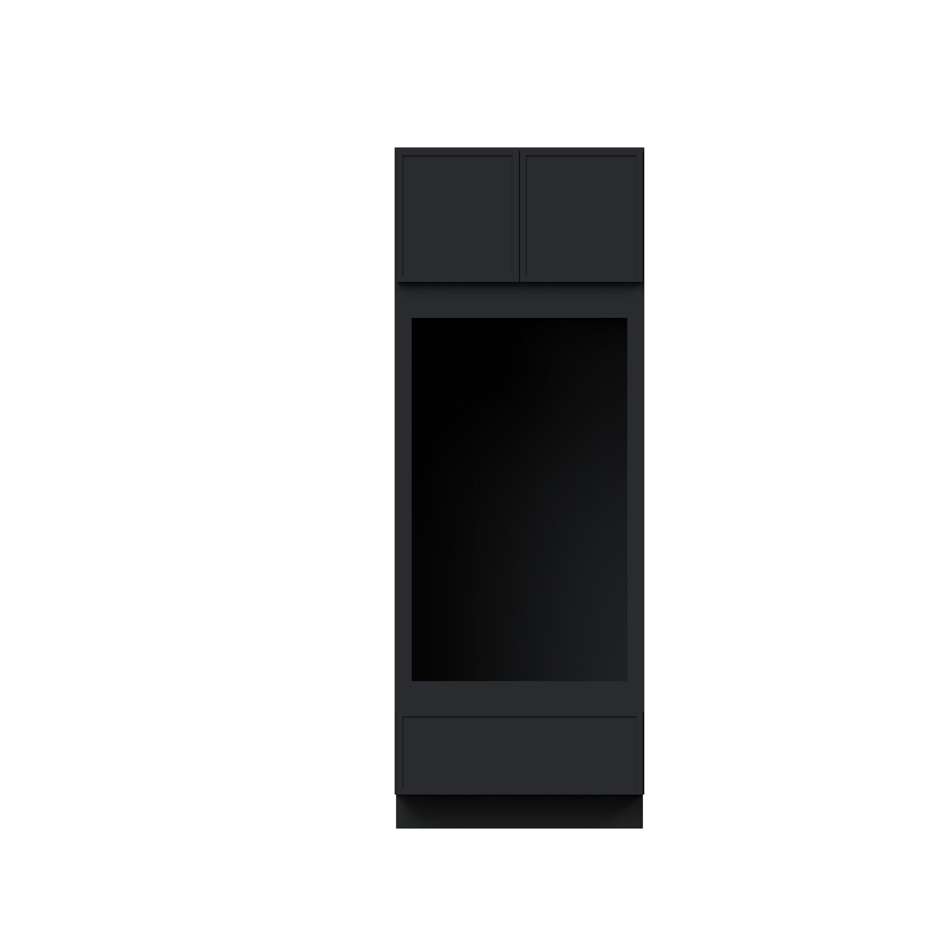 Slim Ebony Black Shaker RTA 33"W x 84"/90"/96"H x 27"D Double Oven Cabinet with 1 Drawer and 2 Doors