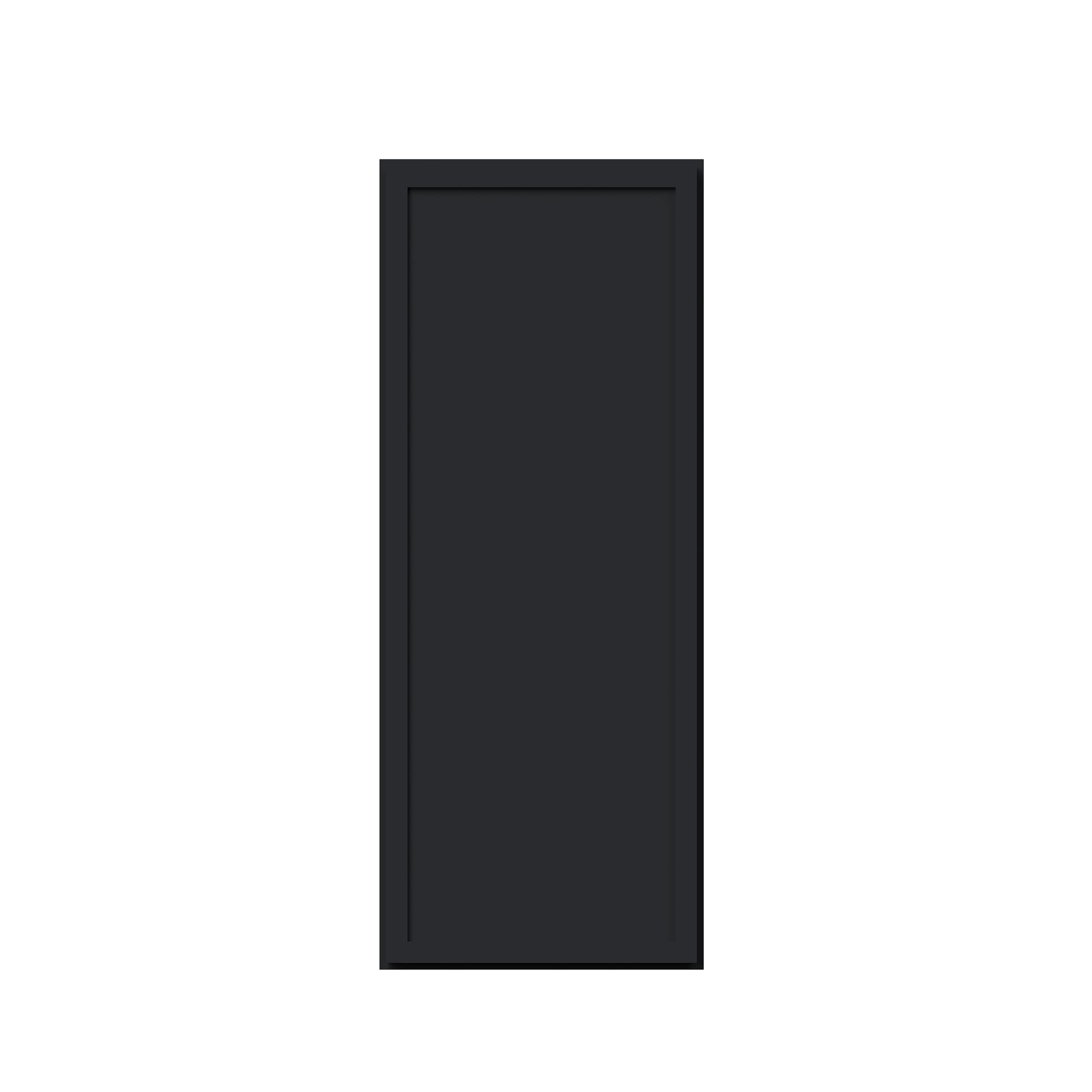 Slim Ebony Black Shaker RTA 9"-21"W x 30"/36"/42"H x 12"D 15-Size Single Door Standard Wall Cabinet