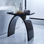 Translucent Resin Arched Solid Surface Bathroom Shower Bench in Glossy Smoke Black/Amber