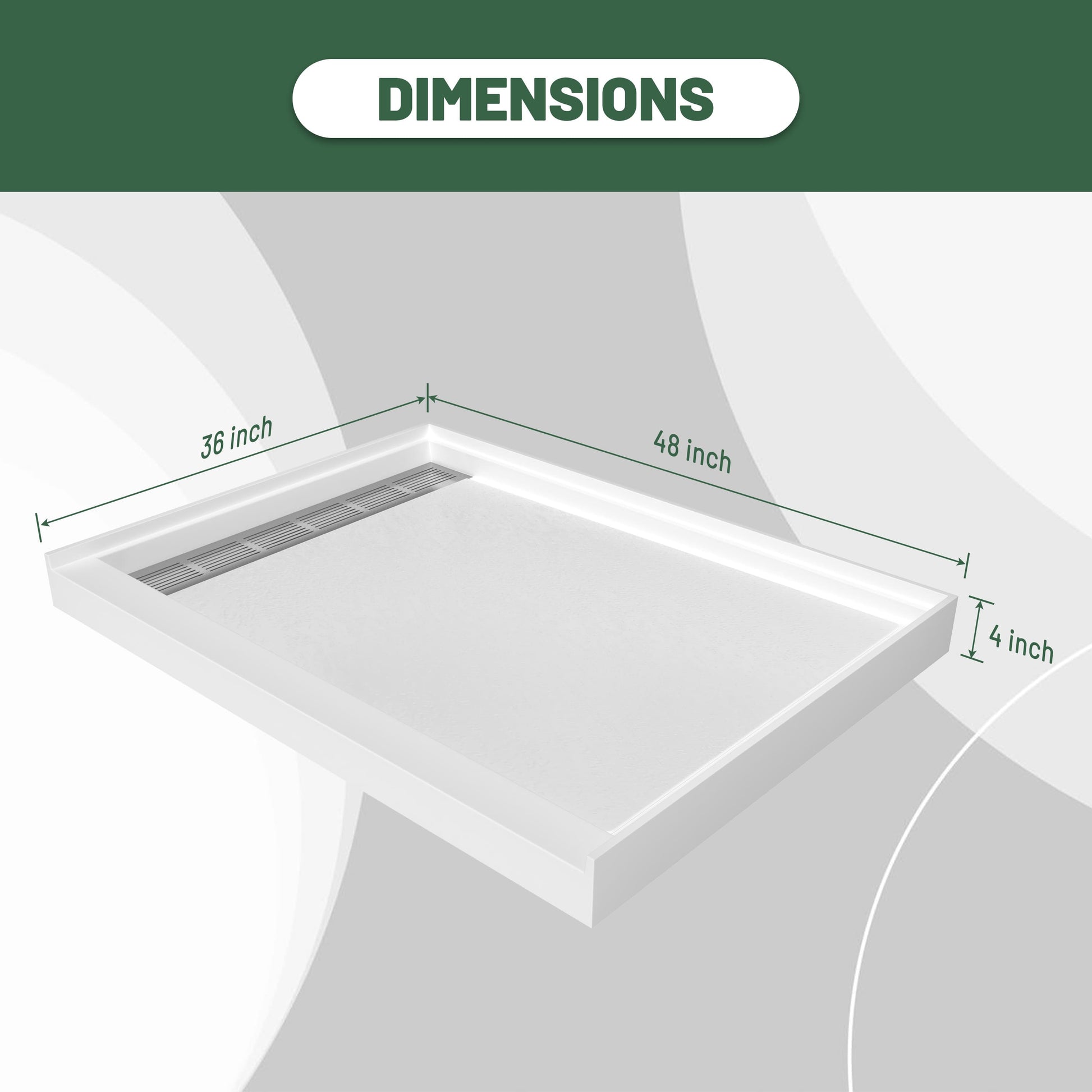 Cultured Marble Solid Surface Shower Base with Anti-Slip Textured Floor for Modern Bathrooms