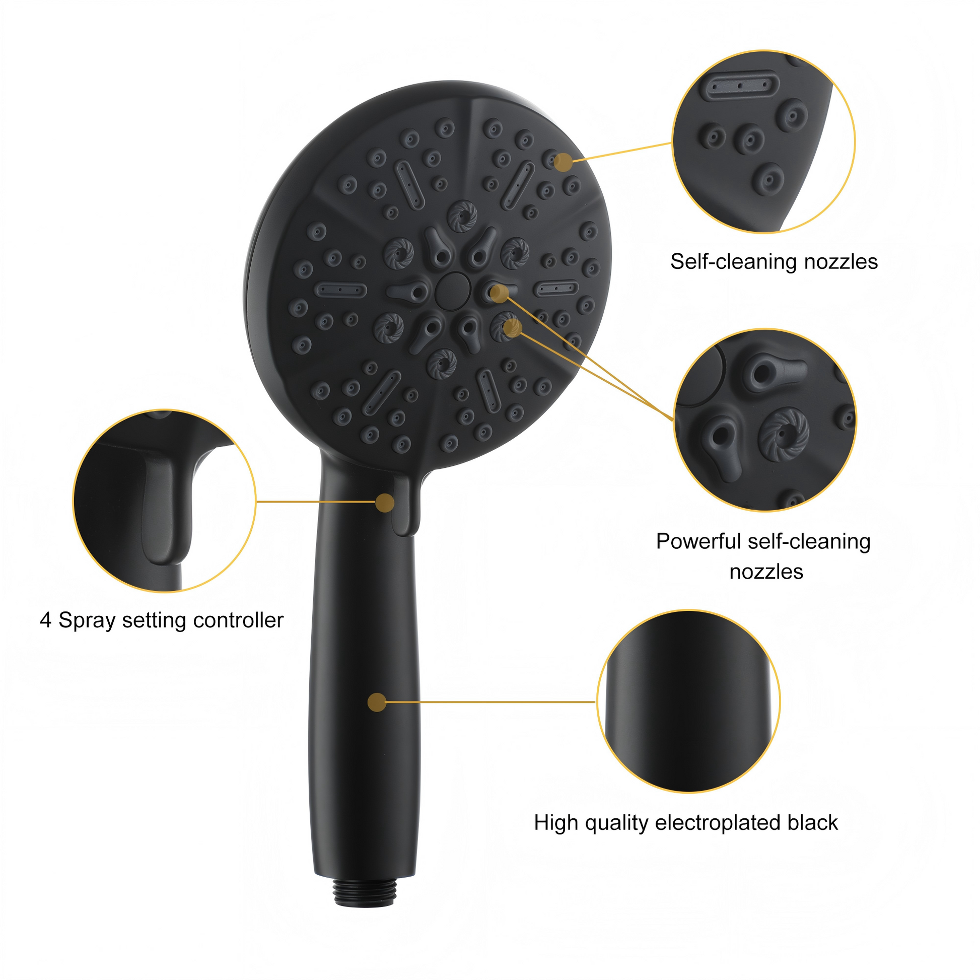 4.72" Wall Mount Dual Shower Heads with Multiple Spray Patterns